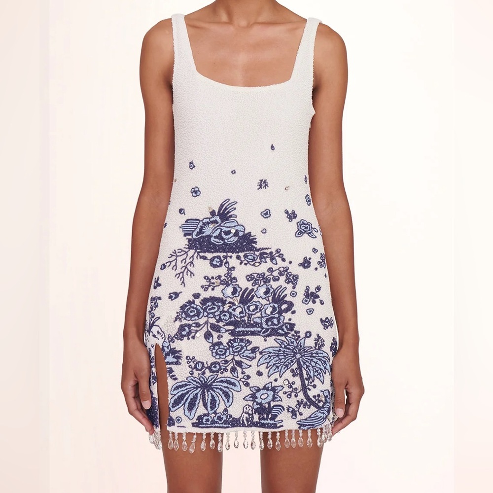 STAUD XS LE SABLE DRESS BLUE TOILE